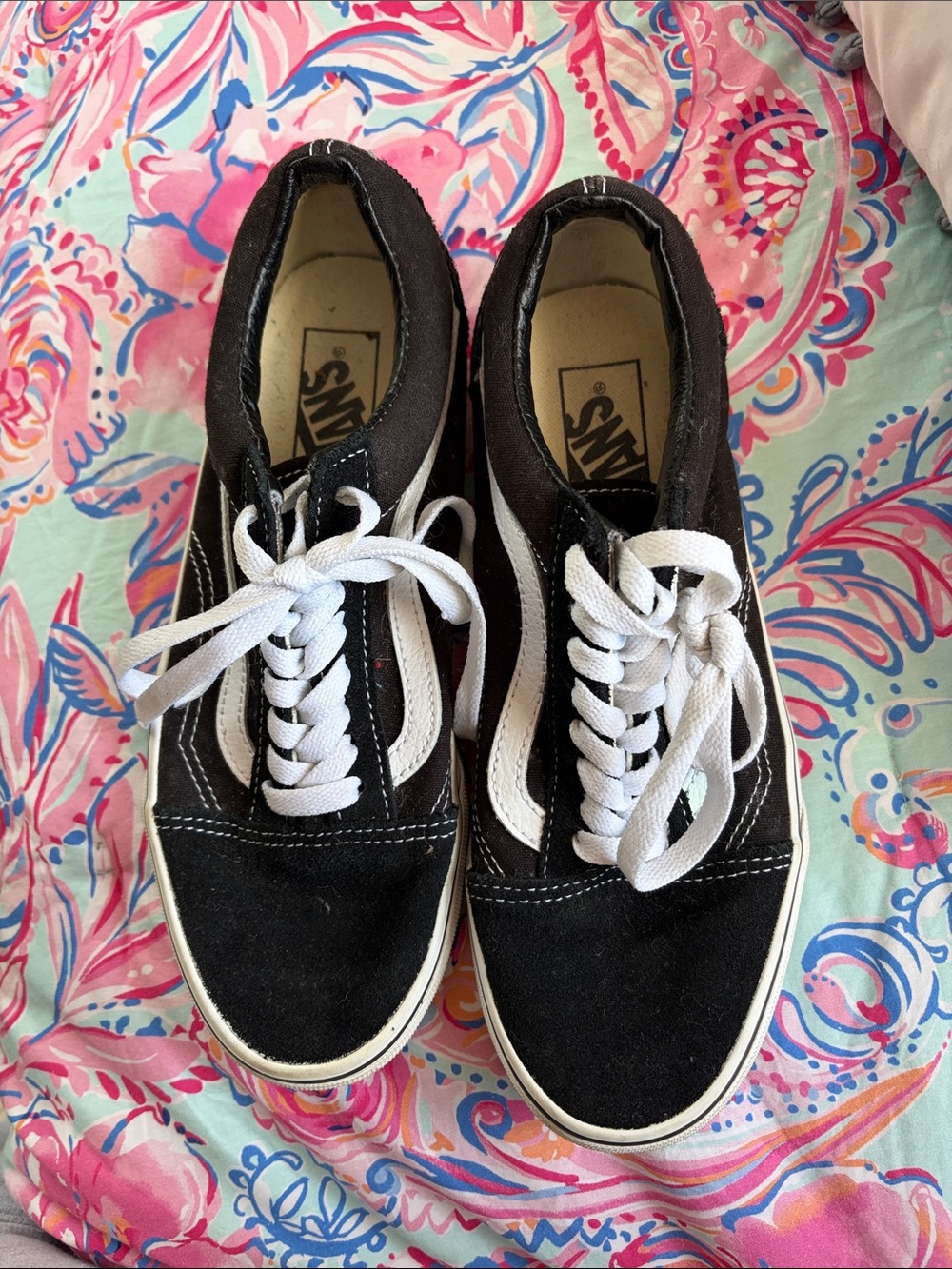 Vans Black and White Classic Old Skool Sneakers